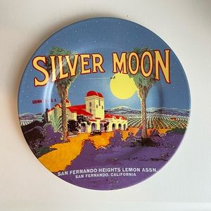 Oneida Vintage Label Collection Plate Silver Moon San Fernando California 8 inch